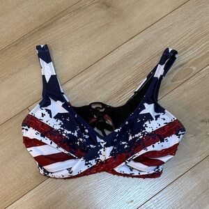 NWOT Target Patriotic Stars and Stripes Bikini Top